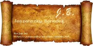 Jeszenszky Benedek névjegykártya